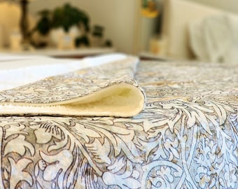 William Morris Blanket: Snakeshead Floral Crushed Velvet Throw