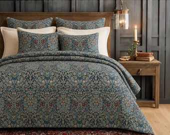 William Morris Blackthorn dekbed | Indigo bloemen sprei