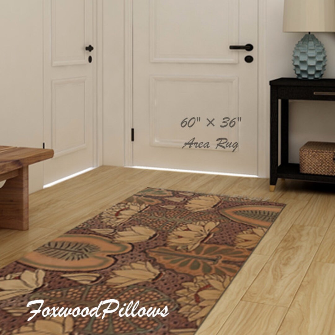 Art Nouveau Rug, Lily Pad Area Rug, Art Nouveau Area Rug, Grasset Décor