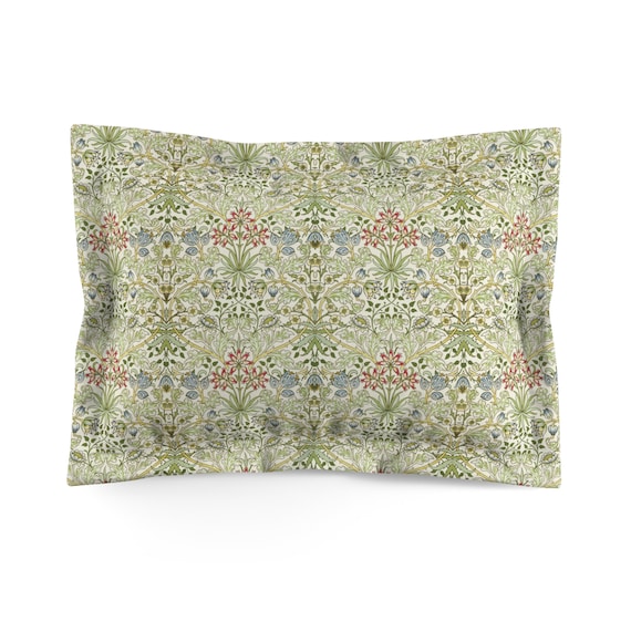 William Morris Floral Pillow Sham: Cottagecore English Country Decor