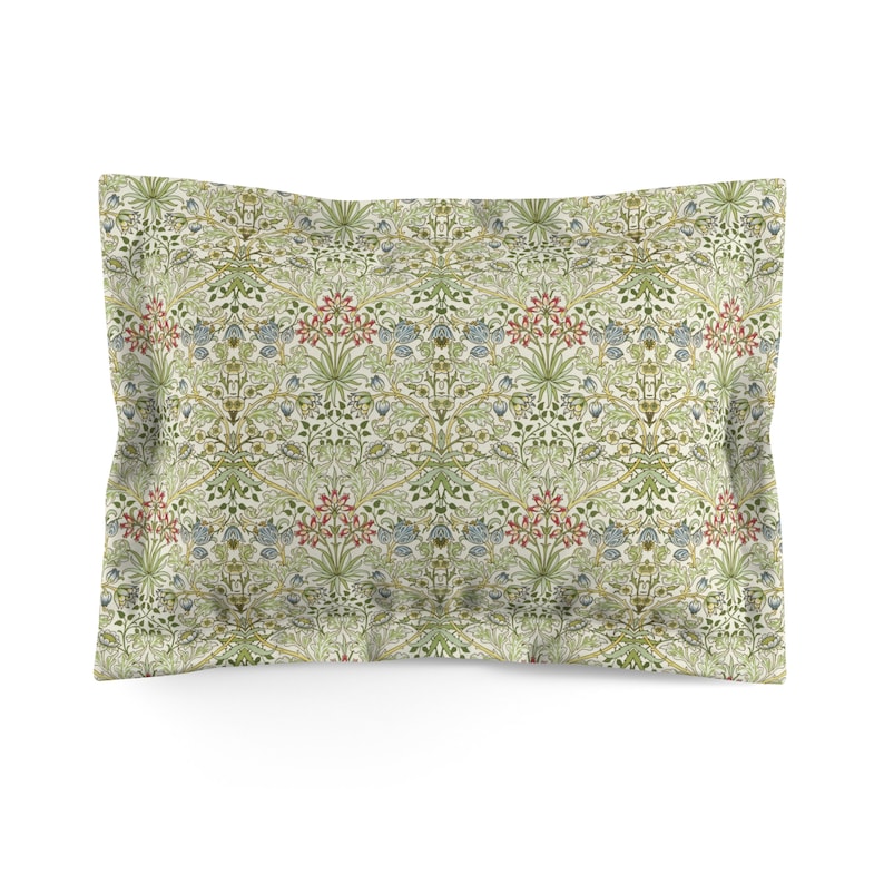 William Morris kussensloop met bloemen: Cottagecore Engels landelijk decor afbeelding 1