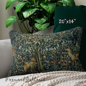 Forest Lumbar Pillow | Forest Fox | Deer | Pheasant | William Morris | JH Dearle Design