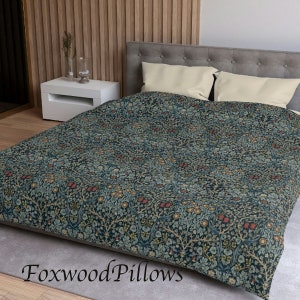 Blue Duvet Cover, Floral Duvet Cover, Indigo Blue, Blackthorn Duvet Cover, William Morris, Arts & Crafts Movement, Romantic Bedding