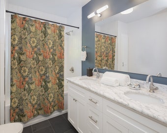 Compton Floral Shower Curtain: William Morris Arts & Crafts Bath Decor