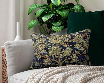 Tree of Life Lumbar Pillow: William Morris Art Nouveau Cushion