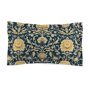 Floral Duvet Bedding, Demask Design, William Morris Bedding, King Duvet Cover, Queen, Extra Long Twin, Arts and Crafts Movement, Craftsman