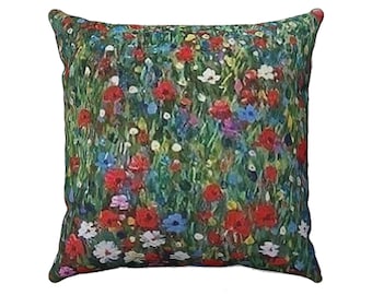 Cojín floral de Gustav Klimt: cojín con acento Art Nouveau