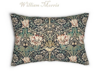 William Morris Lumbar Pillow Set: Honeysuckle Floral Arts & Crafts Decor