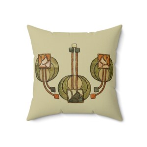 Glasgow Rose Art Nouveau Decor Accent Pillow Vienna Secession Style Lumbar Pillow image 9
