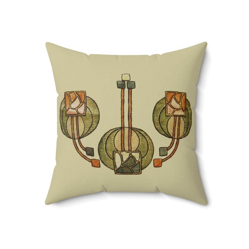 Glasgow Rose Art Nouveau Decor Accent Pillow Vienna Secession Style Lumbar Pillow image 9