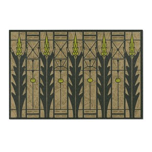Frank Lloyd Wright Style Doormat: Wheat Sheaves Entry Rug image 2
