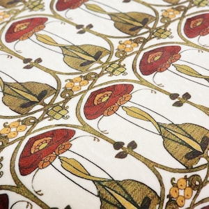 Art Nouveau deken, luxe deken, kunst en ambachten, Victoriaanse gooien, bloemen gooien, Charles Rennie Mackintosh, Schots design, woondecoratie