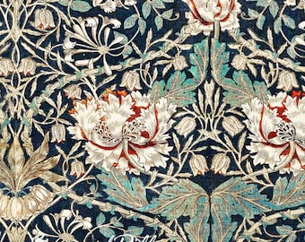 William Morris Honeysuckle Curtain Panel: Arts & Crafts Style