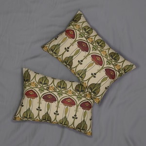Charles Rennie Mackintosh | Glasgow Rose Lumbar Pillow | Decorative Accent | Prairie | Art Nouveau | Mission Style Home Decor image 5