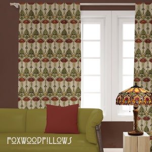 Curtains for Living Room, Craftsman Curtain, Scottish Décor, Bedroom Curtains, Charles Rennie Mackintosh, Arts & Crafts, Art Nouveau Curtain