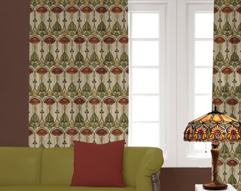 Curtains for Living Room, Craftsman Curtain, Scottish Décor, Bedroom Curtains, Charles Rennie Mackintosh, Arts & Crafts, Art Nouveau Curtain