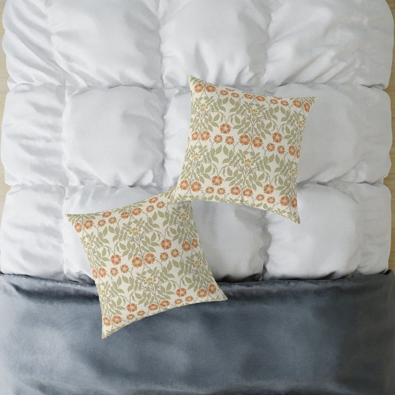Essex Rose Floral Pillow: Arts & Crafts Style Accent Pillow image 4