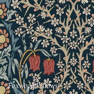 William Morris Fabric, Morris Blackthorn, Floral Rose Design Material, Fabric by the Yard, Arts & Crafts, Cotton Material, Spun Poly Yardage