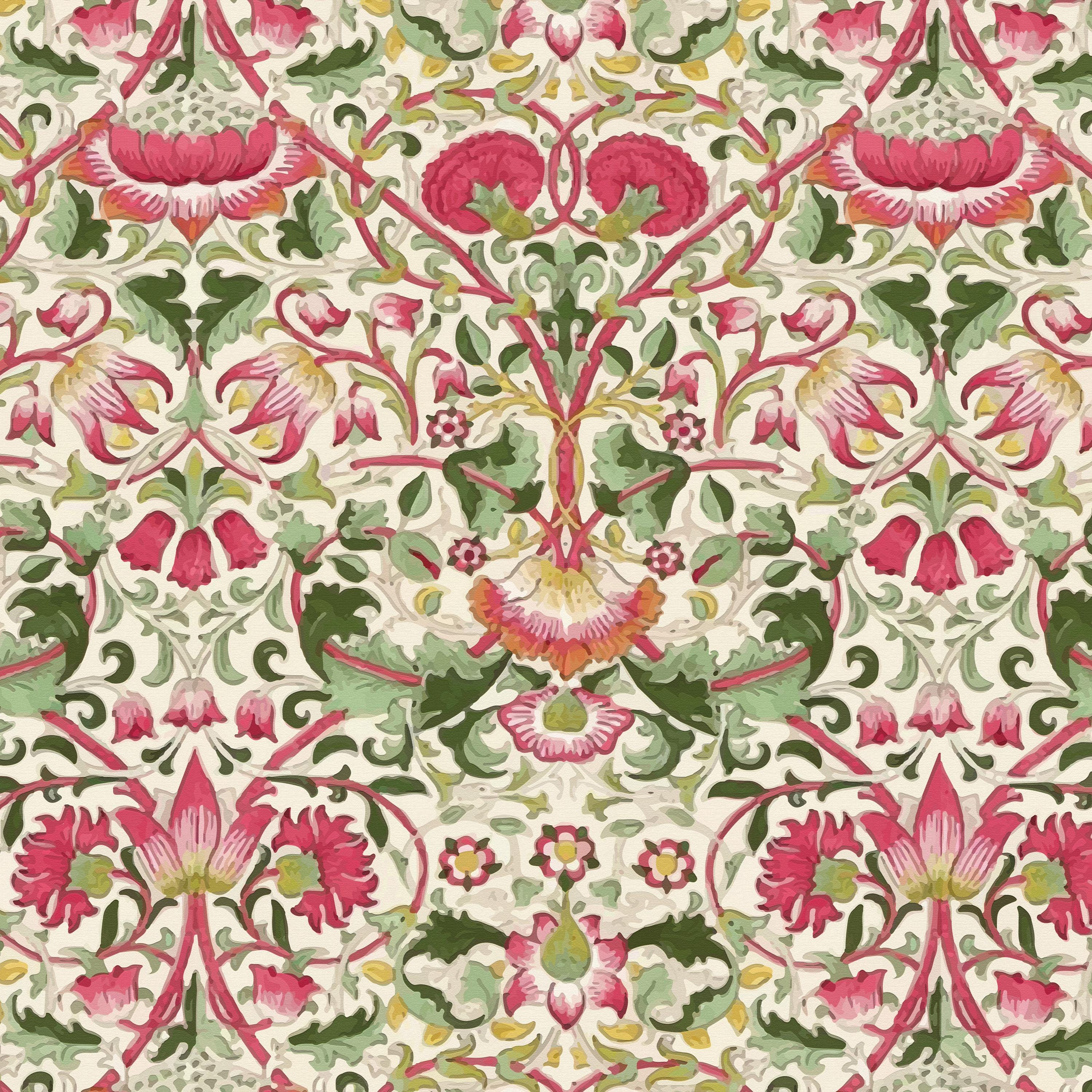 William Morris Pink Lodden Area Rug: Vintage Floral Cottagecore Decor