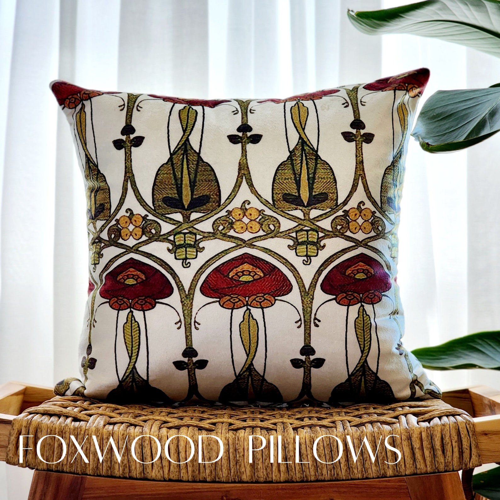 Art Nouveau Pillow Craftsman Décor Charles Rennie Etsy