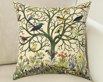 Cuscino a forma di uccellino canterino / CFA Voysey / Movimento Arts and Crafts / Decorazione a forma di uccellino colorato
