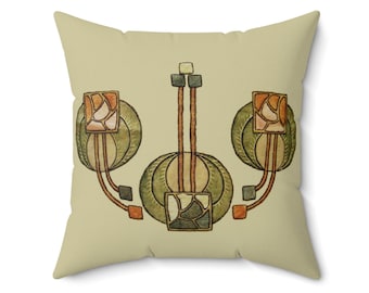 Glasgow Rose Art Nouveau Decor Accent Pillow Vienna Secession Style Lumbar Pillow