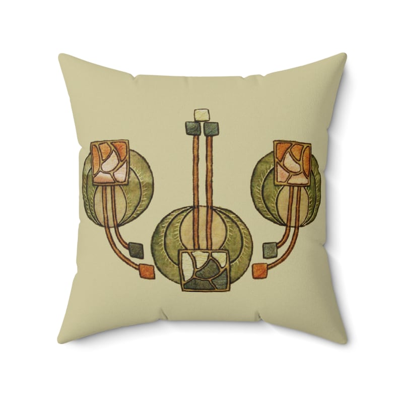 Glasgow Rose Art Nouveau Decor Accent Pillow Vienna Secession Style Lumbar Pillow image 1