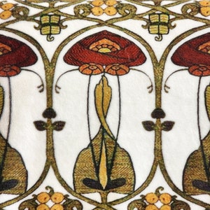 Luxe deken, gezellige dekens, dekens, ivoor, Charles Rennie Mackintosh, Scottish Home Decor, faux sherling, stof gemaakt in Engeland