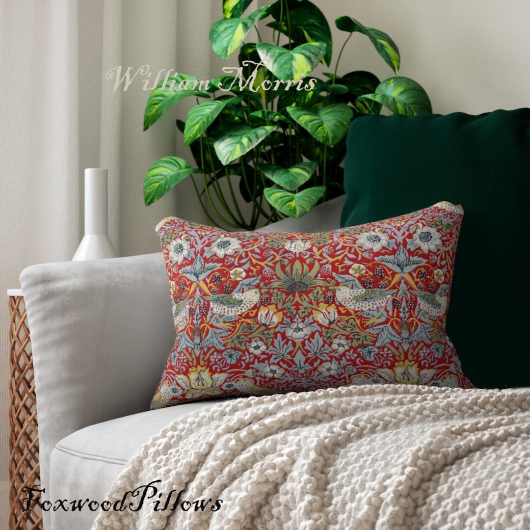 william morris strawberry thief pillow
