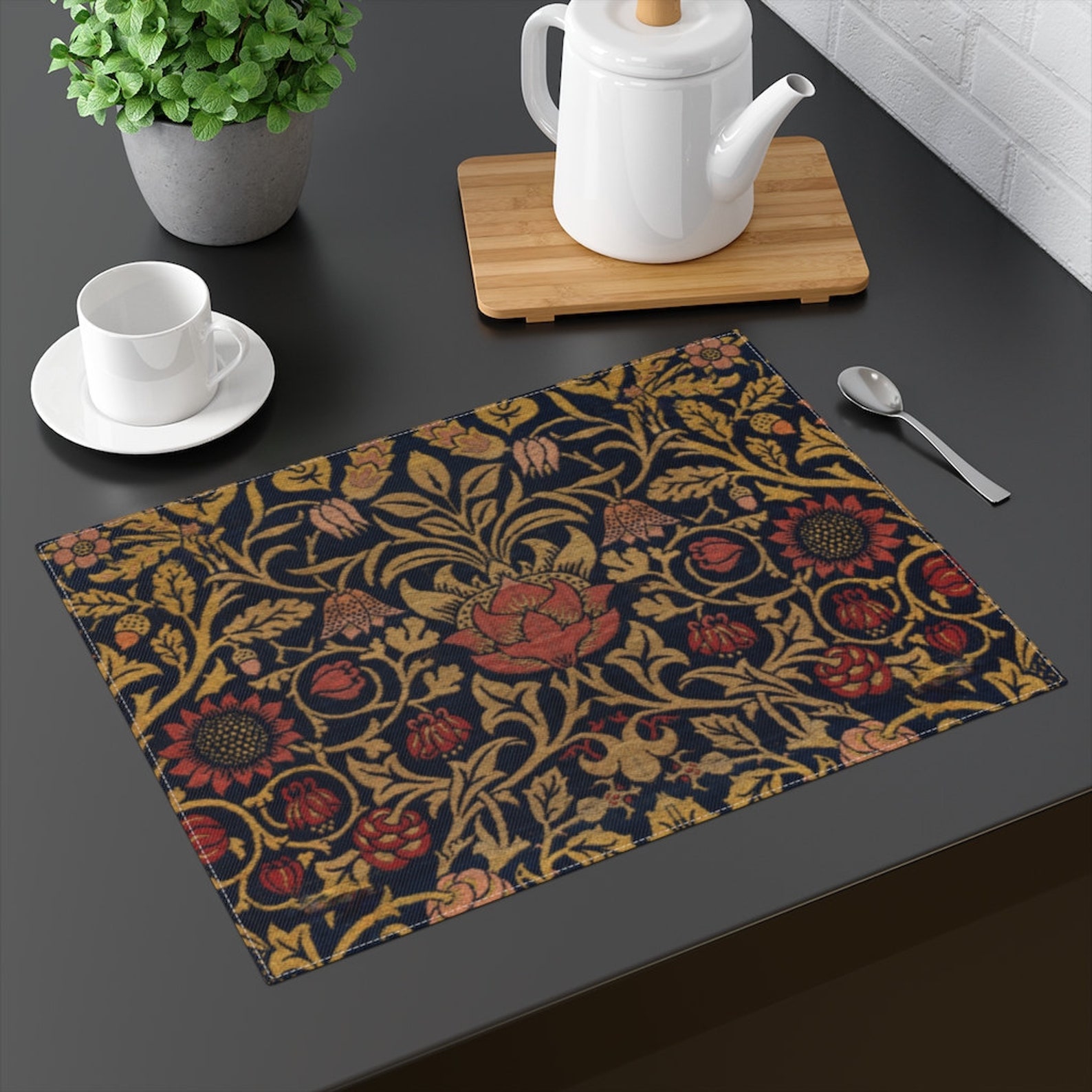 Floral Placemat Elegant Dinning Placemat Fall Dining Set Etsy