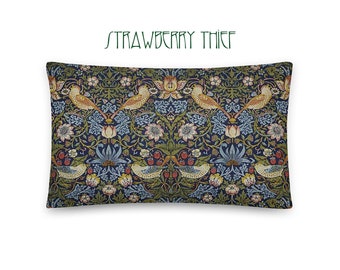 William Morris 'Strawberry Thief' Lumbar Pillow: Floral Bedroom Decor