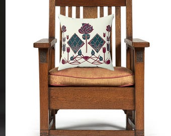 Glasgow Rose Cushion | Charles Rennie Mackintosh | Art Nouveau Accent Pillow