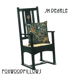 John Henry Dearle Pillow: Fox & Pheasant Faux Suede Decor