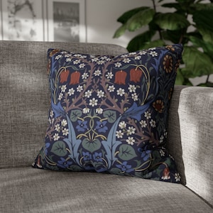 William Morris Floral Cushion, Navy Blackthorn, Sofa Cushion, Floral Pillow Cover, Throw Pillow, Rose Pillow, Rose bedding, Floral Pillow