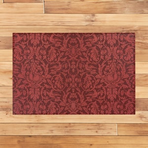William Morris Floral Area Rug: Arts & Crafts Maroon Decor