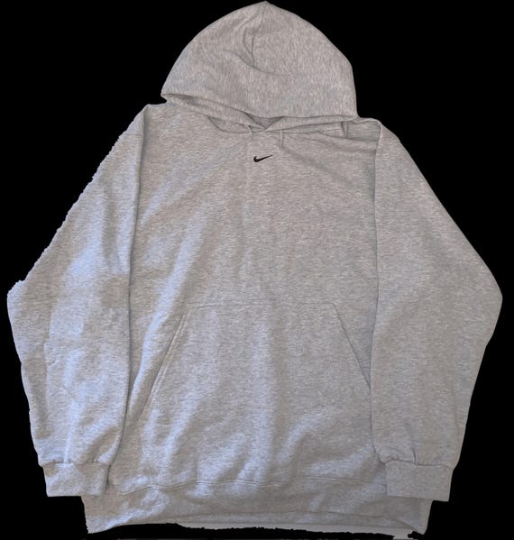 NIKE Center Swoosh Hoodie Grey Etsy
