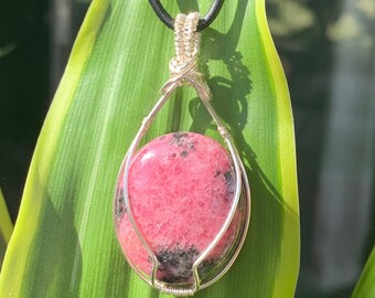 Rhodonite Wire Wrapped Pendant