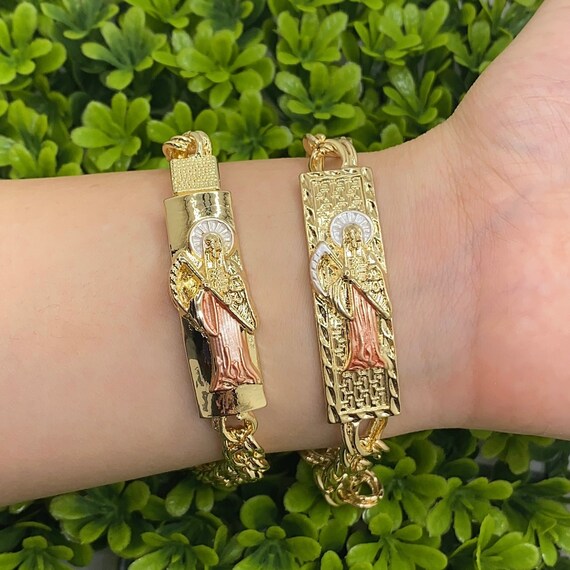 Santa muerte on sale bracelet gold