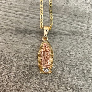 Gold Plated Virgencita Mary Necklace
