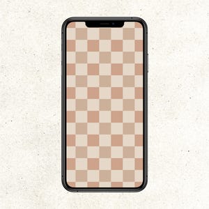 Neutral Checkered iPhone & Android Wallpaper Background | Neutral Aesthetic | Cute Lock Screen | Screen Saver