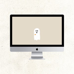 Neutral Spooky Ghost Desktop And Laptop Wallpaper | Halloween Screen Saver | Computer Background | Instant Download