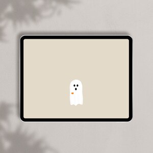 Neutral Spooky Ghost iPad Wallpaper | Halloween iPad Lock Screen | Instant Download