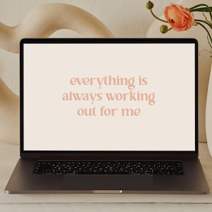 Positive Daily Affirmation | Motivational Desktop Laptop Digital Wallpaper | Neutral  Aesthetic | Instant Download