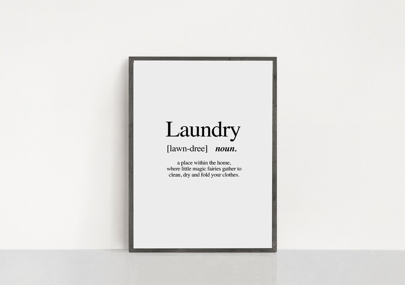 Laundry Definition Print Wall Print Definition Print Noun Etsy