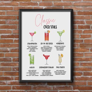 Cocktails Sign, Cocktail Print, Gifts For Friends, Cocktail Sign, Christmas Gift, Drink Lover Gift, Cocktail Gift, Bar Print, Gift For Her