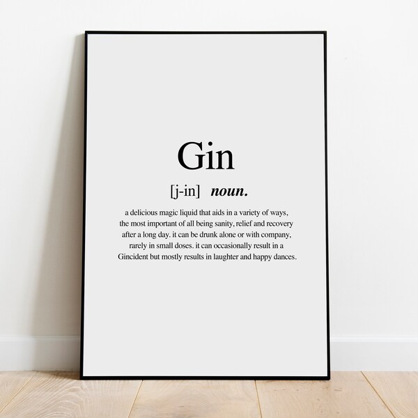 Gin Definition Etsy UK