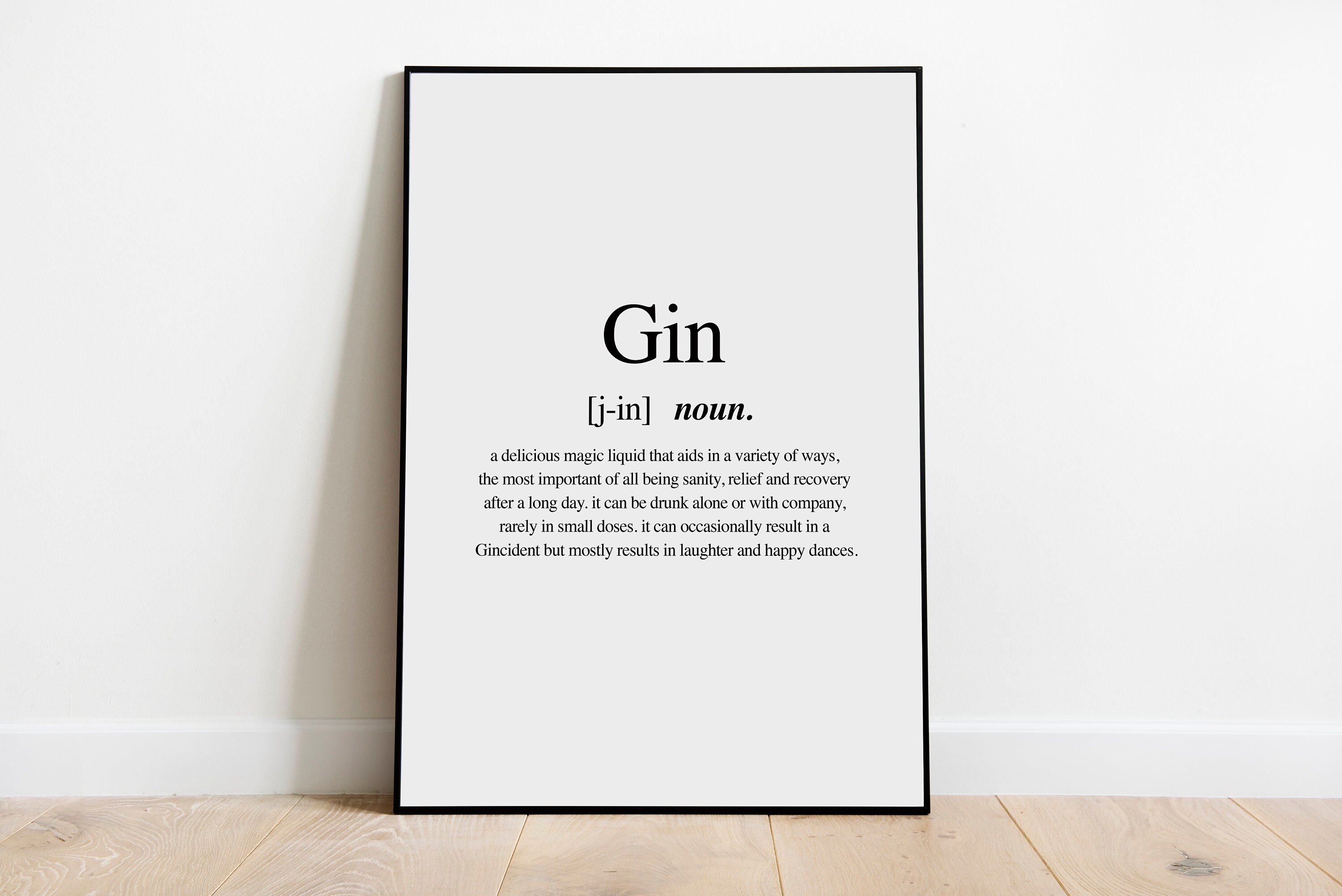 Gin Definition Print Gin Noun Print Alcohol Print Funny Etsy