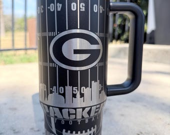 Green Bay Laser Engraved Tumbler