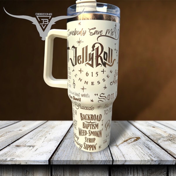 Country Music Jelly Roll Laser Engraved Tumbler