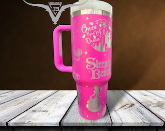 Vaso grabado con láser de la princesa Aurora